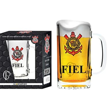 Imagem de Caneca Estriada Corinthians Fiel 473 Ml Globimport Transparente