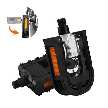 Imagem de Pedais de ciclismo BlueSunshine de liga de alumínio, antiderrapante, montagem, plataforma larga, pedais de bicicleta universais de 1,9 cm, pedais híbridos para bicicleta BMX Bike MTB City Bike