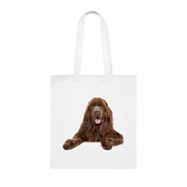 Imagem de Bolsa para cachorro Newfoundland, presente para cachorro Newfoundland, aniversário de cachorro Newfoundland bolsa de ombro para cachorro Newfoundland, bolsa reutilizável para cães Newfoundland, Branco