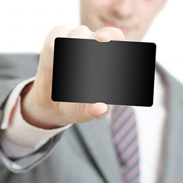 Imagem de 220 pçs cartões de visita em metal branco, cartões de visita em metal preto gravação a laser em alumínio, cartão de nome em branco (220 pçs - 0 cm, preto)