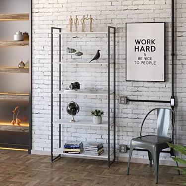 Imagem de Estante Dynamica 80X30X187cm C/05 Prateleiras Branco Chess/Est.Preta