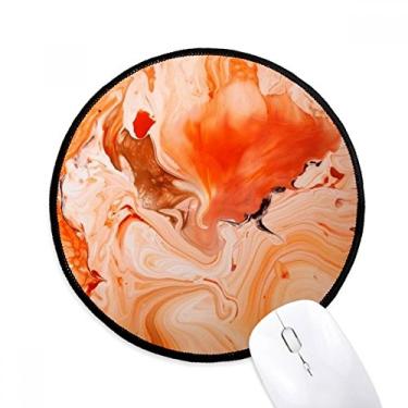 Imagem de Tapete de mouse com estampa abstrata de mármore branco laranja para computador