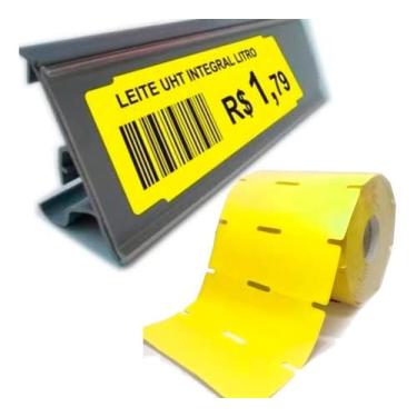 Imagem de 2 Rolos Etiqueta de Gôndola 105x30 Universal Rolo c/ 45m 1500 Etiquetas p/Zebra Argox Elgin Datamax | ENVIO EM 24H