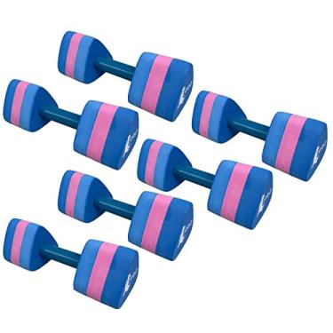 Imagem de Kit 3 Pares Halteres Hidroginástica 100% EVA DF1092-R M Azul/Rosa Dafoca Sports