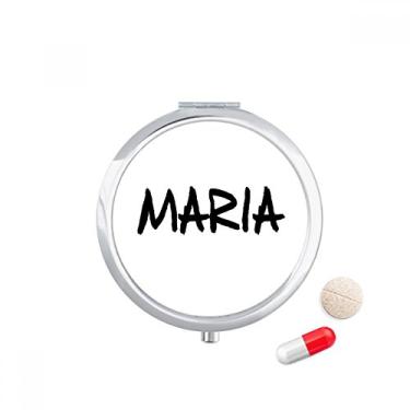Imagem de Porta-comprimidos Maria especial de caligrafia com nome inglês e bolso para remédios