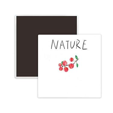 Imagem de Imã de geladeira de cerâmica com pintura em ilha de frutas vermelhas