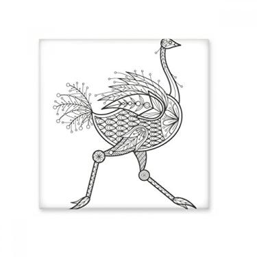 Imagem de Pintura de pássaro correndo azulejo cerâmico longo decalque brilhante pedra adornada tijolo vitrificado