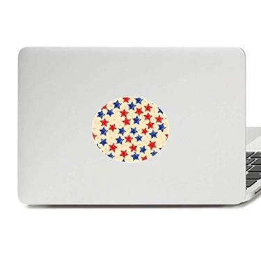 Imagem de Adesivo de notebook com emblema de vinil e pentagrama azul vermelho com elementos do país da América