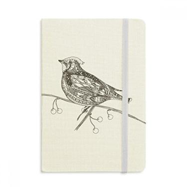 Imagem de Caderno de pintura de pássaro voando pequeno oficial de tecido capa dura diário clássico