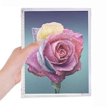 Imagem de Caderno de folhas soltas com rosas e cores rosa escuro