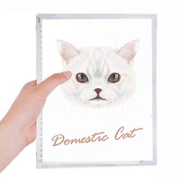 Imagem de Caderno branco doméstico para gatos animais de estimação caderno de folhas soltas diário recarregável papelaria