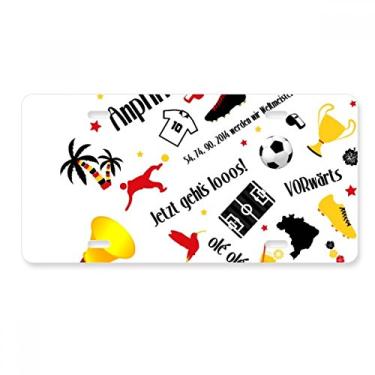 Imagem de DIYthinker Bandeira de futebol alemão, padrão cultural, placa de licença decorativa, aço inoxidável, etiqueta de automóvel