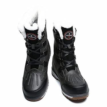 Imagem de Botas de neve masculinas de camurça com isolamento térmico para esqui e inverno, sapatos masculinos de camurça e veludo, botas de caminhada resistentes à água para homens, sapatos
