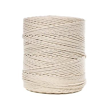 Imagem de Corda 100% algodão natural branco torcido – Artesanato, Decorações – 3/16, 7/32, 1/4, 5/16, 3/8, 5/8, 3/4, 1, 1 1/4, 1 1/2 polegadas de diâmetro – 10, 25, 50, 100, 300 pés de comprimento, 3/16in X 100ft