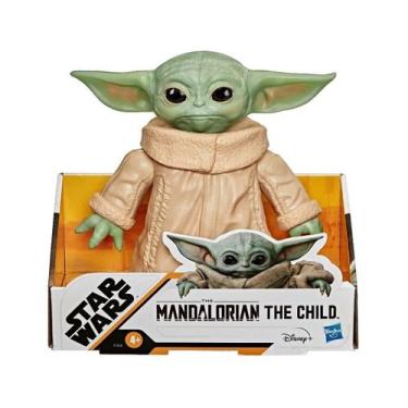 STAR WARS Figura The Child (Baby Yoda) Brinquedo De Pelúcia que Fala de  19,05cm Inspirado na Série The Mandalorian - F1115 - Hasbro, Verde e Bege