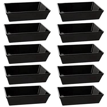 Imagem de 10 Travessas Retangular 3l Preta Grande Servir a Mesa Salada Sobremesa Risoto Petisco Coza