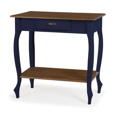 Imagem de Aparador para Sala Pés Luis XV com Gaveta e Prateleira 1010P Linz Móveis - Azul Petróleo/Imbuia 
