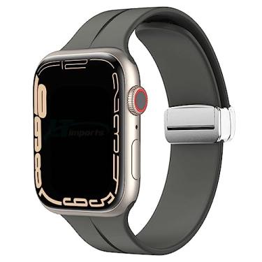 Imagem de Pulseira Silicone Fecho Magnetico Prata LTIMPORTS, compativel com Apple Watch 41mm, 40mm, 38mm e Apple Watch SE 40mm (Cinza Espacial)