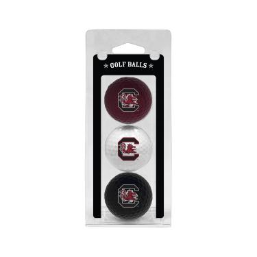 Imagem de Team Golf Bolas de golfe NCAA South Carolina Gamecocks tamanho regulamentado, pacote com 3, impressão colorida e durável do time