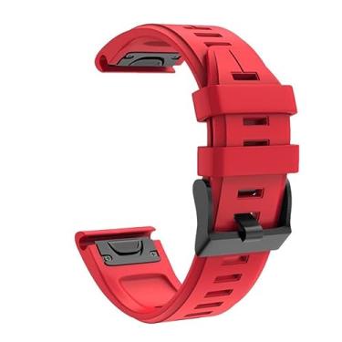 Imagem de TWRQA Pulseira de nylon esportiva de 22 mm para Garmin Fenix 5 Plus 6 Pro Forerunner 935 945 pulseira de relógio inteligente pulseira pulseira (cor: vermelho, tamanho: 22mm Fenix 6 Pro)