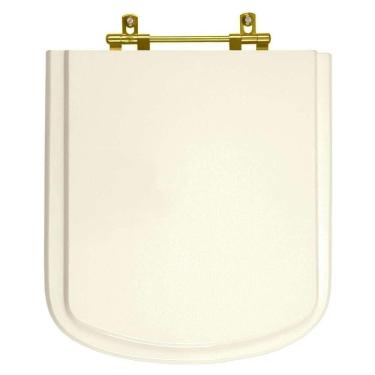 Imagem de Assento Sanitario Poliester Bali Biscuit Para Vaso Incepa Com Ferragem Dourada