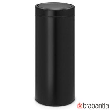 Imagem de Lixeira Touch Bin Preta em Aço Inox com 30 Litros de Capacidade - Brabantia