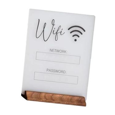 Imagem de Generic Placa de suporte para exibição de mesa com senha WiFi, decoração de peça central para negócios, branco