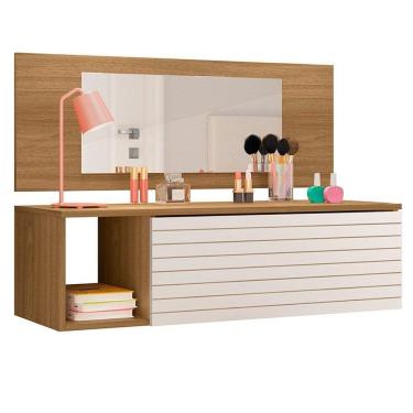 Imagem de Penteadeira Suspensa Com Painel E Espelho Joy - Ssx Multicoisas Cor Nature-branco