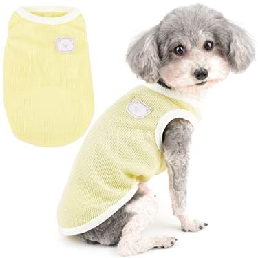 Imagem de Zunea Camisas para cães pequenos menina menino colete de verão camisetas para filhotes de cachorro roupas macias respiráveis camiseta elástica sem mangas roupas para animais de estimação vestuário