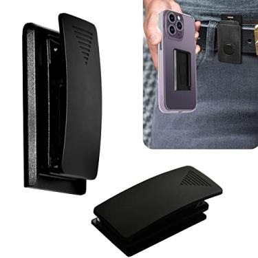 Imagem de Orzero Suporte de celular com clipe de cinto compatível com iPhone 14 Series, Samsung Galaxy Z Fold 4, clipe adesivo para cinto
