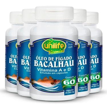 Imagem de Kit 5 óleo De Fígado De Bacalhau 60 Cápsulas Unilife