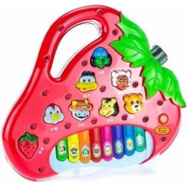 Imagem de Brinquedo Piano Teclado Infantil Bichos Musical Moranguinho - Dm Toys