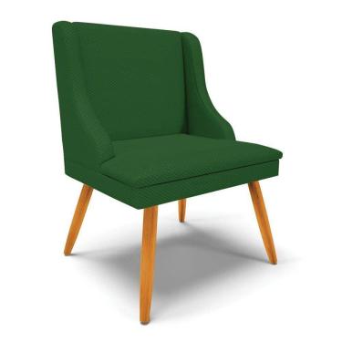 Imagem de Kit 4 Cadeiras Estofadas Para Sala De Jantar Pés Palito Lia Veludo Verde Luxo - Ibiza