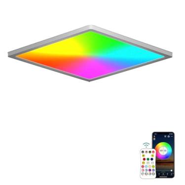 Imagem de Plafon 24W Luminária Embutir, WiFi RGB Painel RGB 3000K-6000K,Luminária de teto quadrada 110V Quarto, cozinha, sala de estar, closet