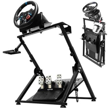 Imagem de Mokapit Foldable Racing Wheel Stand Fit for Logitech G29 G920 G923,Thrustmaster T248 T300RS T500 T300 TXF458,Moza R5 Adjustable X Shape Steering Wheel Stand,Steering Wheel,Shifter&Pedal Not Include