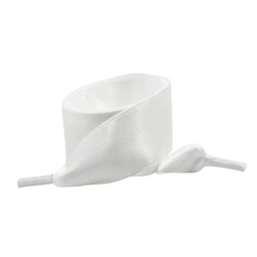 Imagem de Width Silk Satin Shoelaces Ribbon Shoe Laces Boots Women Sneakers ShoeLace (Color : White, Size : 120cm)