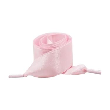 Imagem de Width Silk Satin Shoelaces Ribbon Shoe Laces Boots Women Sneakers ShoeLace (Color : Pink, Size : 80cm)