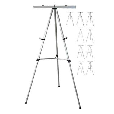 Imagem de Cavalete de apresentação de alumínio leve, prata (pacote com 10)