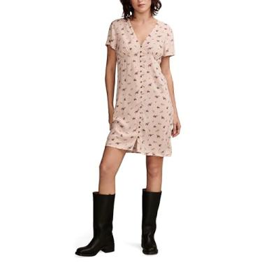 Imagem de Lucky Brand Mini vestido feminino de manga curta, Pêssego Blush Multi, G