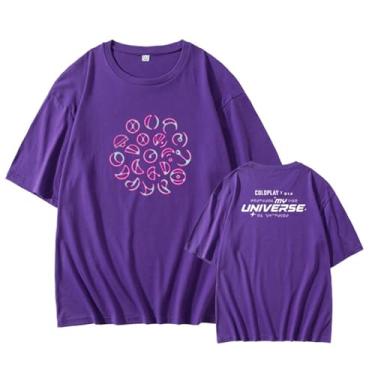 Imagem de Camiseta My Universe Merch estampada K-pop Support Star Style Camiseta algodão gola redonda manga curta, Roxa, G