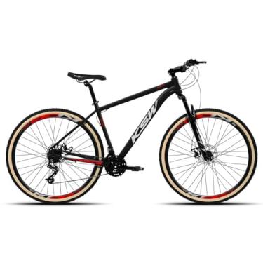Imagem de Bicicleta Aro 29 KSW XLT 1x9v com 9 Marchas Pedivela Single Coroa Unica de 1v Catraca 9V 11/36 Dentes Freio Hiudraulico e Garfo de Suspensão,21,Preto Branco Vermelho