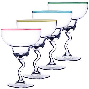 Imagem de Chefcaptain Z Steam Color Margaritas Quatro - 411 g soprado à mão ultra cristalino ZERO LEAD PACOTE COM 4 (Z STEAM COLOR)