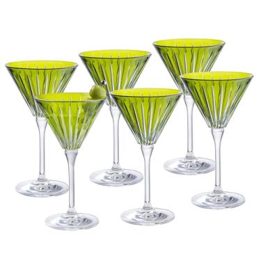 Imagem de Barski Taça de coquetel de martini colorida - taças de champanhe martini de haste verde - para martini - champanhe - coquetéis - Margarita - conjunto de 6 - pronto para presente - verde - 200 ml -