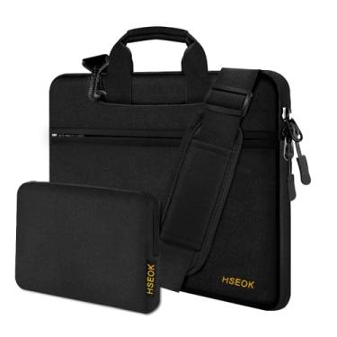 Imagem de Hseok Bolsa de ombro fina para laptop de 13 a 14 polegadas com capa pequena compatível com MacBook Pro de 14 polegadas M4/M3/M2/M1 2025-2021, Mac Air/Pro de 13,3 polegadas, XPS 13/14 e a maioria dos