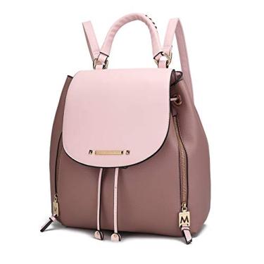 Imagem de MKF Collection Mia K Mochila feminina de couro vegano, alça superior, bolsa de viagem feminina fashion, Kimberly Mauve-blush