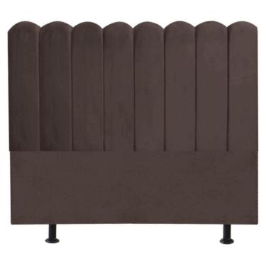 Imagem de Cabeceira Estofada Cama Box King 195 Cm Maitê Suede Cor: marrom