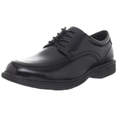 Imagem de Nunn Bush Sapato Oxford masculino com cadarço Bourbon Street com tecnologia antiderrapante Kore, Preto, 11 Wide