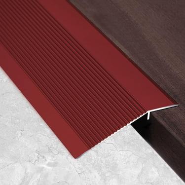Imagem de Faixa de transição de piso irregular da porta, faixa de transição de piso com 10 cm de largura, barra redutora de limites de rampa de transição de alumínio, para pisos de madeira/laminado/vi