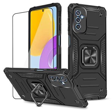 Imagem de Asuwish Capa de celular para Samsung Galaxy M52 5G com protetor de tela de vidro temperado e suporte de anel acessórios de celular protetor híbrido Gaxaly M52 G5 Galaxies 52M SM M526U feminino