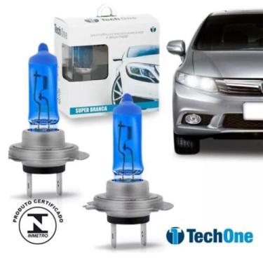 Imagem de Par Lâmpada Automotiva Super Branca 12V H7 8500K 55W TechOne